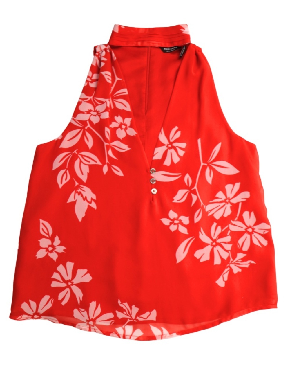 Marciano Red Floral Sleeveless Blouse XS